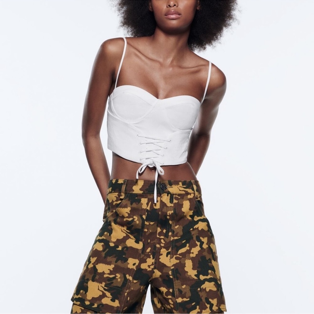 Zara Poplin Crop Top